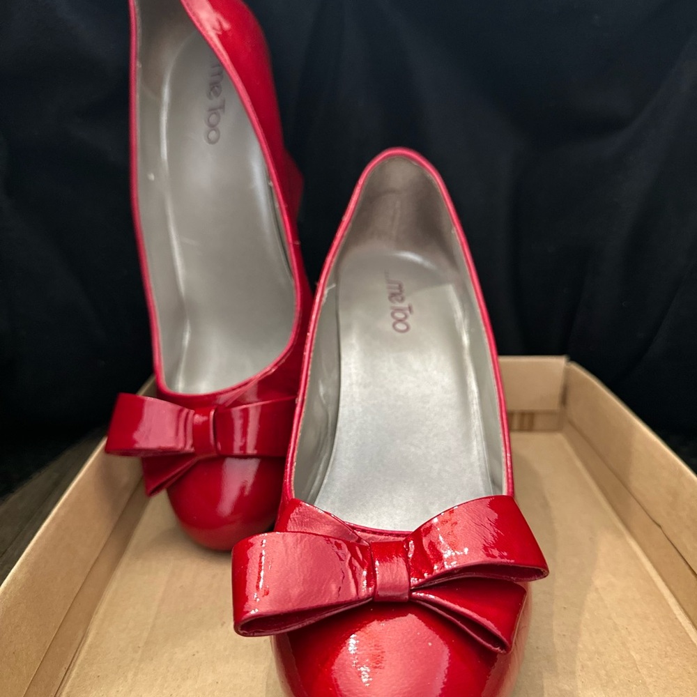 Me Too Red Patent Bow Heels